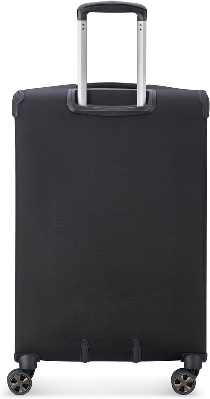 DELSEY PARIS Helium DLX Softside Expandable Luggage with Spinner Wheels, Black, Checked-Medium 25 Inch