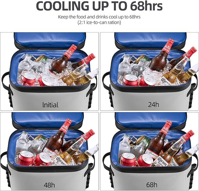 ROCKBROS Backpack Cooler Leak-Proof Soft Sided Cooler Waterproof Insulated Backpack Cooler Bag 36 Can Soft Cooler for Camping Fishing Party Outdoor Adventure Picnic