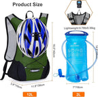 Lightweight Hydration Backpack, Running Backpack with 2L Water Bladder, Hydro Water Daypack for Cycling Hiking Rave for Men Women