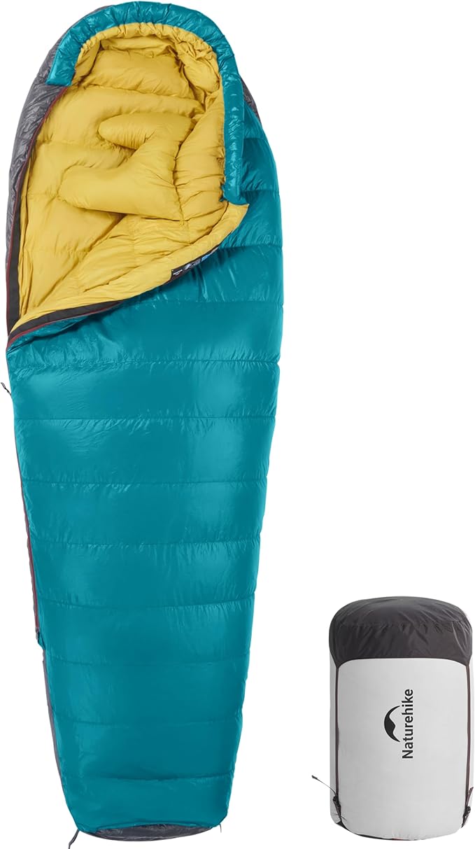 Naturehike 0 Degree Down Mummy Sleeping Bag for Adults, 650FP Cold Weather Backpacking Sleeping Bag with RDS Down, 12.5-38.8℉ Sleeping Bags for Camping, Hiking, 2025 Model