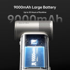 JISULIFE Portable Handheld Fan Ultra2, 9000mAh Max 25 Hrs, 5 IN 1, 100 Speed Turbo Fan Rechargeable 18W Power Bank with Flashlight, Metal Shell Multi-Function Travel Essentials Gifts for Men-Brown