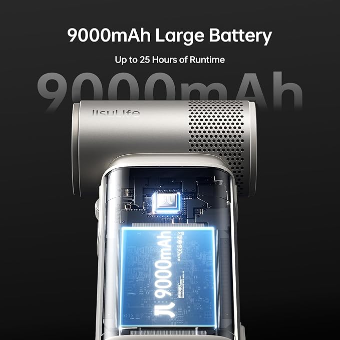 JISULIFE Portable Handheld Fan Ultra2, 9000mAh Max 25 Hrs, 5 IN 1, 100 Speed Turbo Fan Rechargeable 18W Power Bank with Flashlight, Metal Shell Multi-Function Travel Essentials Gifts for Men-Brown