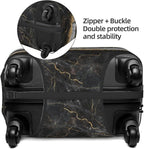 Travel Luggage Cover Suitcase Protector, White Black Gold Marble Abstract Washable Elastic Suitcase Baggage Cover Double-sided with Zipper Closure for Wheeled Suitcase Fits 29-32 Inch Luggage