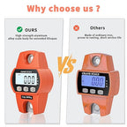 Hanging Scale 660lb/300kg - High-Accuracy Crane Scale with Aluminum Frame and LCD Display. Functions as Fishing Scale and Luggage Scale. for Farm, Hunting, Fitness, and Travel Weighing