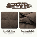 puredown® Soft Feather Down Throw Blanket Lightweight Packable Couch Throw for Indoor and Outdoor Use, 50"X70", Chocolate