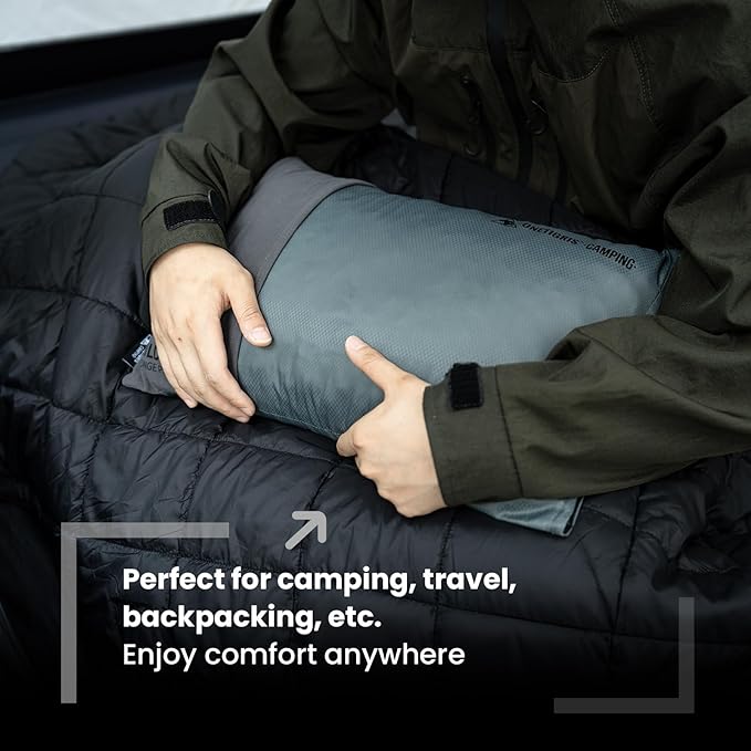 ONETIGRIS Wilddream Camping Pillow, Shredded Small Memory Foam Pillow, Compact, Easy Clean, Comfortable for Backpacking, Travel, and Car Trips, 4 Season Use