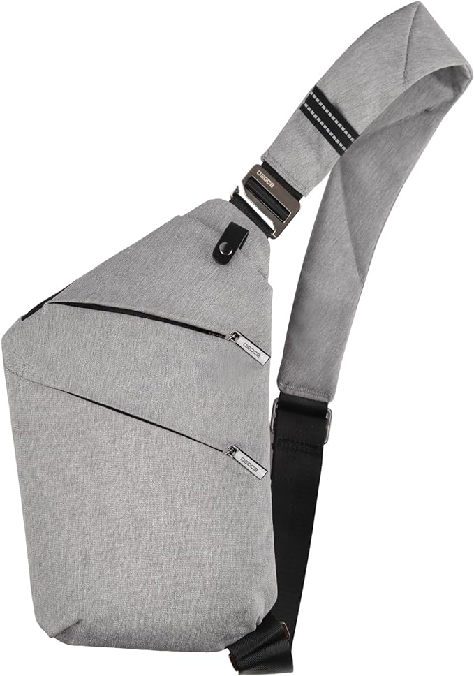 Anti Theft Crossbody Bags Sling Bag for Women Men Waterproof Wander Bag for Sports and Travel. (1.0Light Grey, Large)