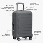 Traveler's Choice Pagosa Hardshell Expandable Luggage with Spinner Wheels, Gray, 26-Inch Medium