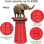 ALEVMOOM Upgraded Retractable Folding Stool Camping Stool, Collapsible Telescoping Stool for Adults, Lightweight Yet More Sturdy, Folding Seats for Camping Fishing Hiking Outdoor (red)