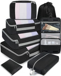 BAGAIL 6 Set/8 Set/10 Set Packing Cubes Various Sizes Packing Organizer for Travel Accessories Luggage Carry On Suitcase