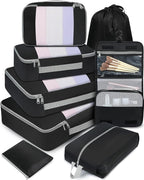 BAGAIL 6 Set/8 Set/10 Set Packing Cubes Various Sizes Packing Organizer for Travel Accessories Luggage Carry On Suitcase