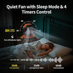 Socool 40000mAh Camping Fan Rechargeable, Battery Operated Portable Outdoor Fan Remote, 136Hrs & 4-Speed Cordless Oscillating, Table Fan with Light & Timer for Tent RV Jobsite Hurricane Power Outage