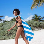 Dock & Bay Beach Towel - Quick Dry, Sand Free - Compact, Lightweight - 100% Recycled - Includes Bag - Cabana - Bondi Blue - Large (160x90cm, 63x35)