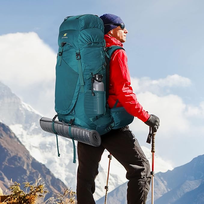 N NEVO RHINO Internal Frame Hiking Backpack 50/60/65/70/80L, Mountain Climbing Camping Backpack Daypack Waterproof Rain Cover