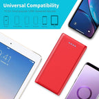 Portable Charger Power Bank 26800mah,Ultra-High Capacity Safer External Cell Phone Battery Pack,2 USB Output High Speed Charging Power bank Compatible with iPhone 16 15 14 13 12 Samsung Android LG-Red