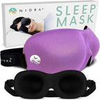 Nidra Contoured Sleep Mask for Side Sleepers – Zero Pressure Fit, Light Blocking Eye Shade for Sleeping & Travel – Purple, Standard Size