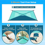 COMMOUDS Beach Tent Sun Shade for 3/4-5/6-7/8-10 Person, UPF 50+ Beach Sun Shelter Canopy Tent, Lightweight, Easy Set Up and Carry