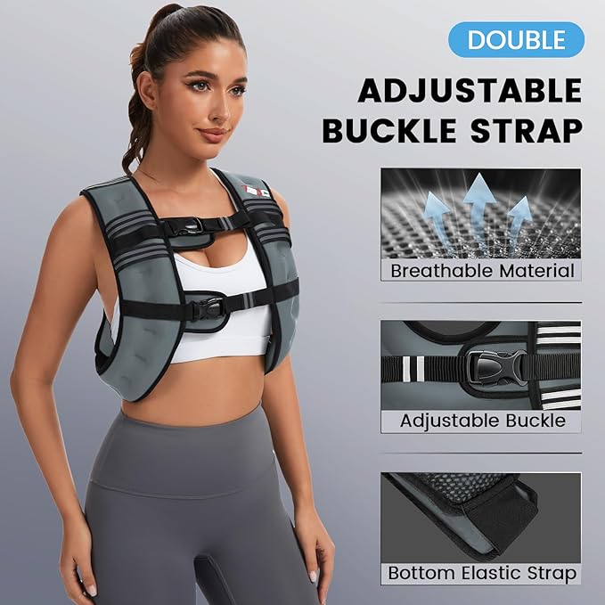 Weighted Vest Woman - Womens Weight Vest for Walking, Strength Training Weight Vests for women, Reflective Stripe Fitness Vest for Workout Running Jogging