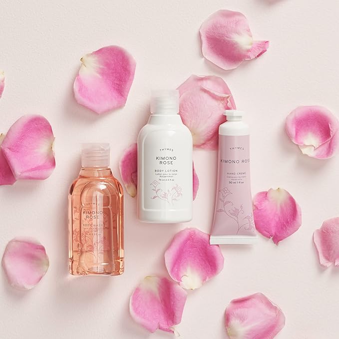 Kimono Rose Travel Set with Beauty Bag