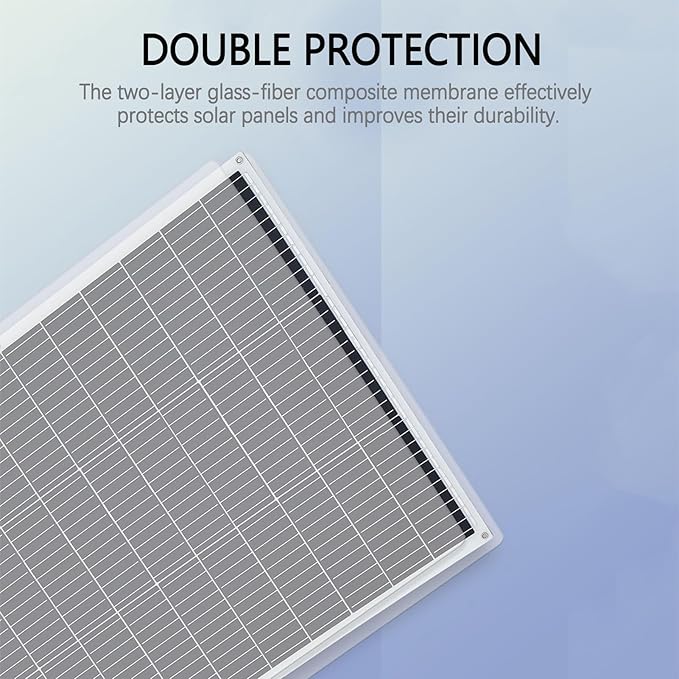 Flexible Solar Panel 50W 12V Monocrystalline Module Fiberglass Lightweight Charge for RV Trailer Boat Cabin Van Car Uneven Surfaces (50W-1)