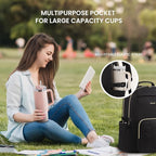 LOVEVOOK Laptop Backpack for Women with Pouch Pocket for Large Capacity Cup,17 Inch Teacher Nurse College Work Backpack Purse,Waterproof Laptop Bag Computer Back Pack for Travel,Black+Wicker pattern