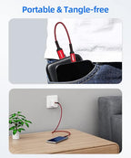 SUNGUY 10Gbps Android Auto USB C Cable,3A USB 3.1 Gen 2 Fast Charge & Data Transfer CarPlay Cable, for iPhone 17/16/15 Pro Max, Samsung T7, Galaxy S23 S22 Ultra Note 20, SSD- Red 1.5FT [5-Pack]