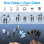 Coiled Lightning Cable [2Pack 4FT] 4 in 1 Multi Charging Cable 60W Fast Charging Retractable Charger Cord for iPhone 17/16/15/14/13/12/11 Pro Max/XS MAX/XR/XS/X/8/7/6 Plus/iPad/AirPods/MacBook/CarPlay