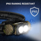 NICRON Rechargeable Headlamp, High Bright 1600 lumens 180° Rotating Aluminum LED Head Lamp with 3 Light Sources 10 Modes Waterproof Head Flashlight H35+ for Camping Hunting Running Fishing (Camo)