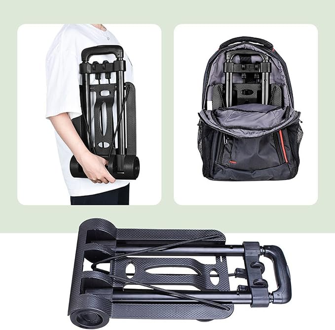 Folding Dolly Hand Truck, 110 lbs Capacity, 2 Wheel Luggage Cart, Compact and Portable for Travel, Shopping, Airport