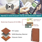 Family Passport Holder Wallet RFID Blocking Zippered Passport Wallet,Women and Men Travel Wallet Ladies Passport Cover