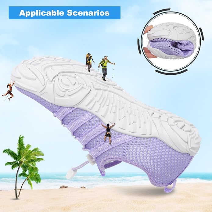 L-RUN Barefoot Water Shoes Women Mens Aqua Sock Athletic Hiking Water Sports Shoes for Swim Beach Pool Sand Diving Walking