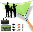 Triangle camping hammock for Outside, multi person hammock 3-6 Person Capacity, Portable 3 Point Hammock With Straps & Storage Bag Outdoor hammock for Gathering, beach, Family (157'', 1100Lbs)