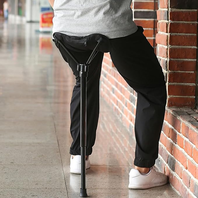 SUPVOX Portable Folding Chair: Adjustable Height Collapsible Stool for Outdoor Camping - Lightweight and Space-Saving Design - Durable Aluminum and Nylon Construction