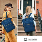 LOVEVOOK Laptop Backpack for Women,15.6 Inch Professional Womens Travel Backpack Purse Computer Laptop Bag Nurse Teacher Backpack,Waterproof College Work Bag Carry on Backpack with USB Port,Royal Blue