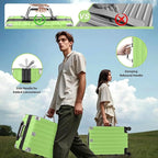 Krute Luggage 24 Inch Aluminum Frame Zipperless Suitcase with Spinner Wheels Checked Luggage PC+ABS Lightweight Hardshell