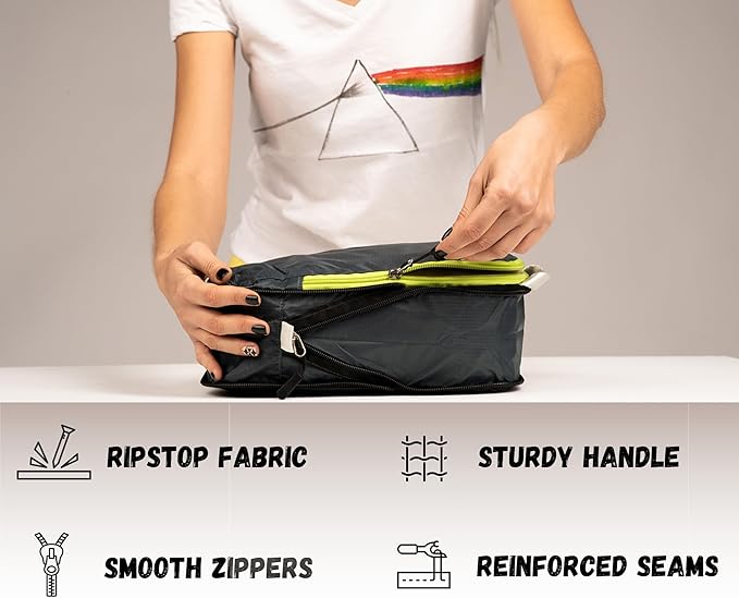 6 Set/3 Set Ultralight Compression Packing Cubes, Suitcase and Backpack Travel Organizer Bags (Shadow Gray, 3Piece)