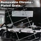 3-Burner Propane Camping Stove - Portable Stove with Adjustable Burners, Wind Guards, Toast Tray, 20,400 BTUs for Camping, Tailgating, BBQ, Picnics