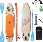 Upgrade Stand Up Paddle Board 10’6” with 32” Wide Stable, Double Ended Paddle,Non Slip Deck,Dual Action Pump,Fast Inflatable SUP Great for Adults and Kids