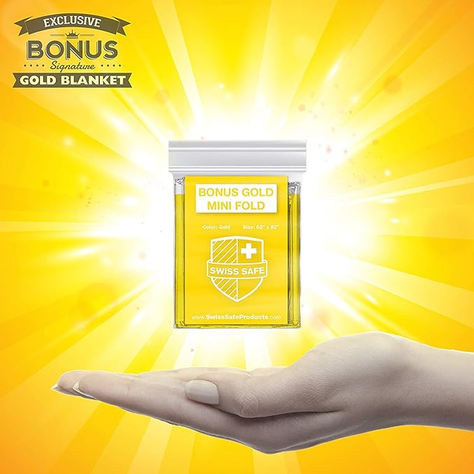 Swiss Safe 4 Pack Mylar Emergency Blankets for Survival - Compact & Insulated for Cold Weather - Designed for NASA, Outdoor, Running, Camping, Survival, First Aid Car Kit - Orange & Green, 4 Pack