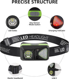 6 Pack Rechargeable Headlamp Flashlight, LED Head Lamp with White Red Light, Super Bright USB-C Headlight Motion Sensor Head Lamp for Adults 11 Mode Outdoor Camping Running Hiking Fishing