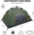 1/2/3/4 Person Tents Waterproof&Windproof Family Tents Camping-Tent,Lightweight Portable Pop Up Tent for Camping,Hiking,Mountaineering or Beach Easy to Set Up Adventures Carry Bag
