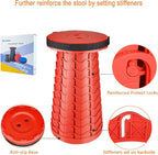 Boreeman Upgraded Folding Stool Lightweight Yet More Sturdy with Load Capacity 400lbs Portable Collapsible Stool for Camping Fishing Hiking BBQ (All Red)