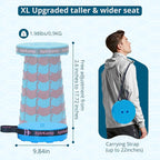 Retractable Folding Stool - Heavy Duty 400 lb Collapsible Portable Stool for Camping, Hiking, Fishing, Indoor/Outdoor with Non-Slip Base and Lightweight Design (Blue Purple, 2-Pack)