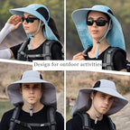 Sun Hat for Men Women with Neck Flap,UPF 50+ UV Protective Hiking Fishing Hats,Wide Brim Sun Hat for Women&Men