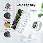 Wireless Charger, Tribone 3 in 1 Foldable Fast Charger for iPhone 17 16 15 14 13 12 11 Pro Max XR XS 8 Plus, for Apple Watch 11 10 9 8 7 6 5 4 3 2 SE Ultra,for AirPods Pro 4 3 2 (White)