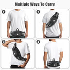 Fanny Pack Waist Bag with Water Bottle Holder for Men Women Running Hiking Travel Dog Walking Workout Cycling Outdoor (Black)