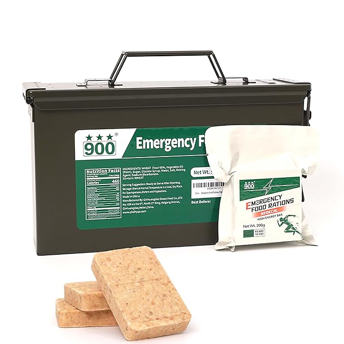 Emergency Food Supply - Original Flavor Hardtack, Mre Meals 2025, 9 Days Emergency Meals Survival Foods Bars, Emergency Supplies for Disaster Preparedness, Tin Box Pack, 20 Years Shelf Life