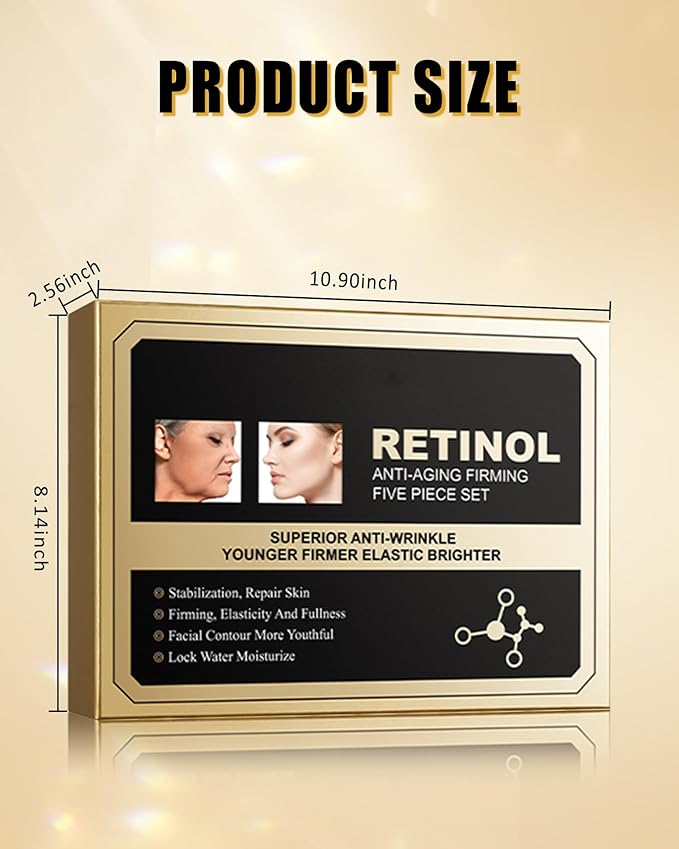 Skin Care Set,5 in 1 Moisturizing Anti Aging Firming Skincare Kit for Wrinkles Fine Lines,Facial Skincare Toiletries Product Set, Women’s Mother's Day Beauty Gift Kit for Mature Women Mom Mother Wife