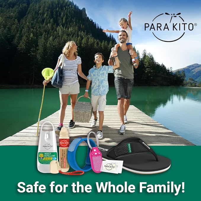 PARAKITO Mosquito, Insect & Bug Spray Bundle - Includes Spray, Turquoise Wristband & 4 Refills | DEET Free, Citronella Essential Oils, Perfect for Camping, Hiking, Travel Outdoor Activities