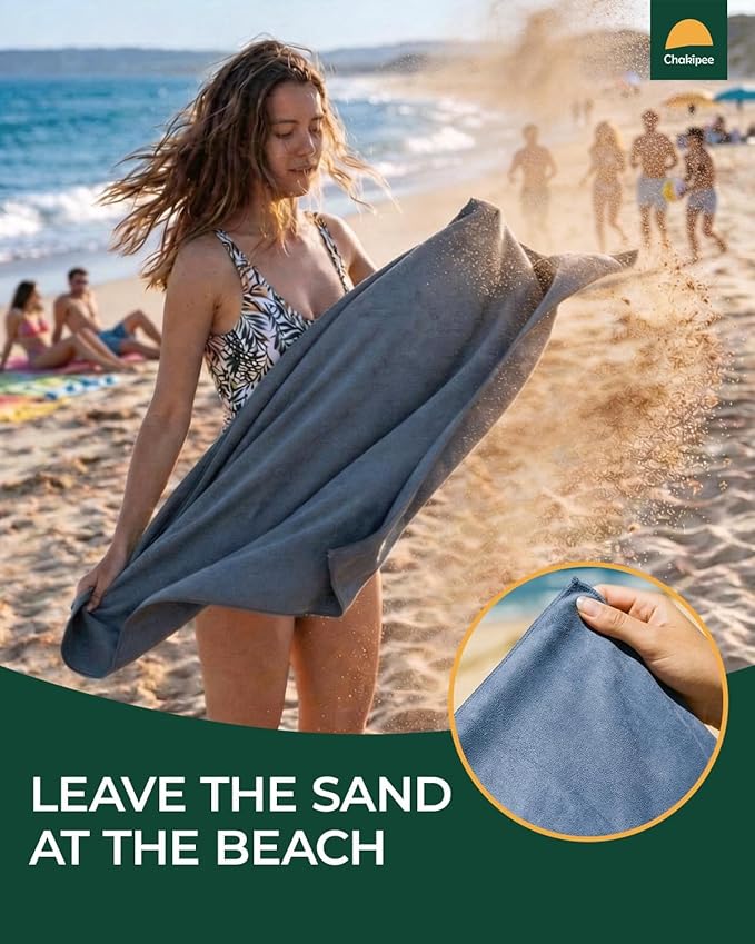 Quick Dry Microfiber Towel Travel, Beach & Camping Towels. Fast Drying, Super Absorbent & Ultra Compact for Travel, Bath, Gym, Swimming, 1 Pack, 48''x24'' Navy Blue